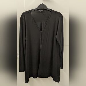 Beautiful Eileen Fisher black silk cardigan